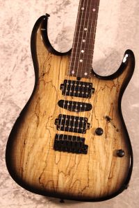 T's Guitars DST-Pro24  5A Spalted Maple / Ash 2P/ Beveled Cut  -Natural to Black Burst- #033281 【3.29kg】