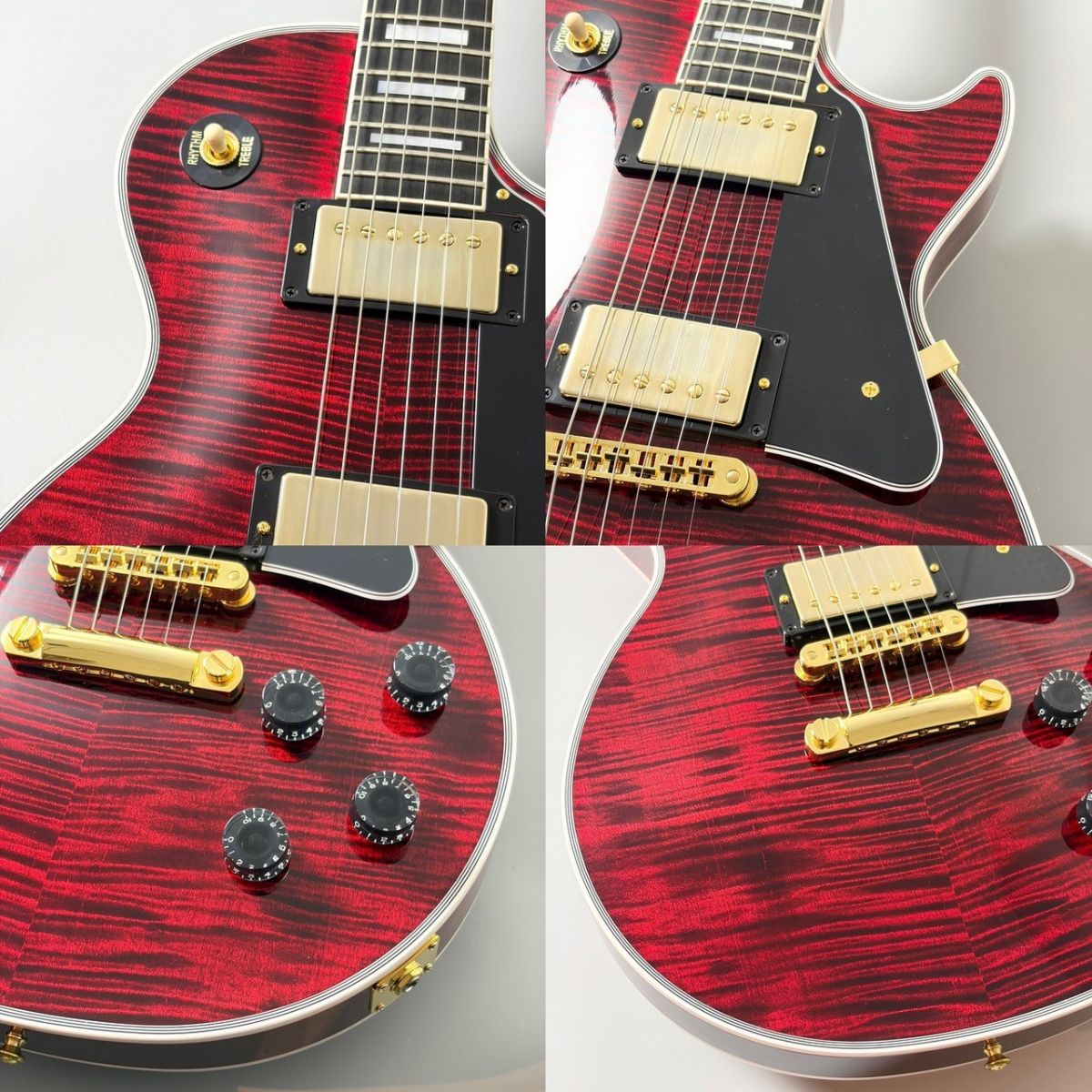 【調整済】GIG クロサワ楽器　エレキギター　レスポール　美品 Les Paul Custom w/Ebony Fingerboard Figured Red Tiger Gloss