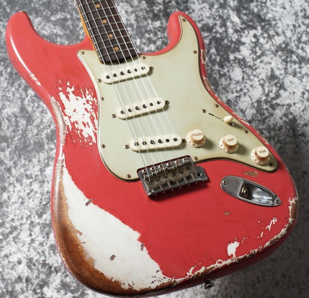 1960 Stratocaster Heavy Relic Aged Fiesta Red/Olympic White