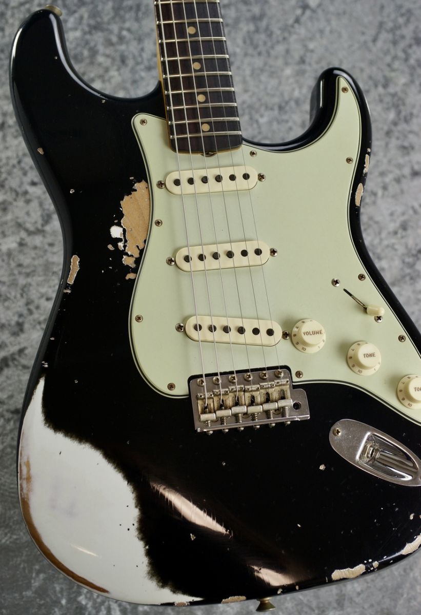 1960 Stratocaster Super Heavy Relic Aged Black/Olympic White