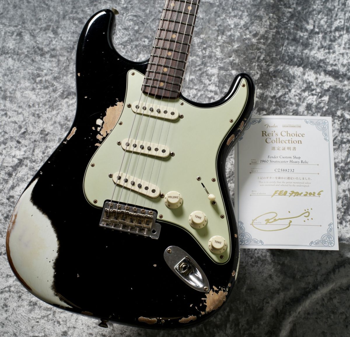 1960 Stratocaster Super Heavy Relic Aged Black/Olympic White