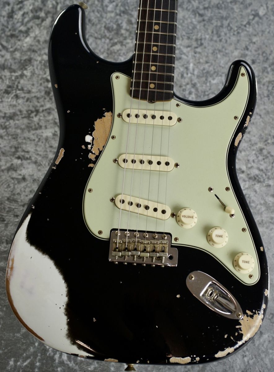 1960 Stratocaster Super Heavy Relic Aged Black/Olympic White
