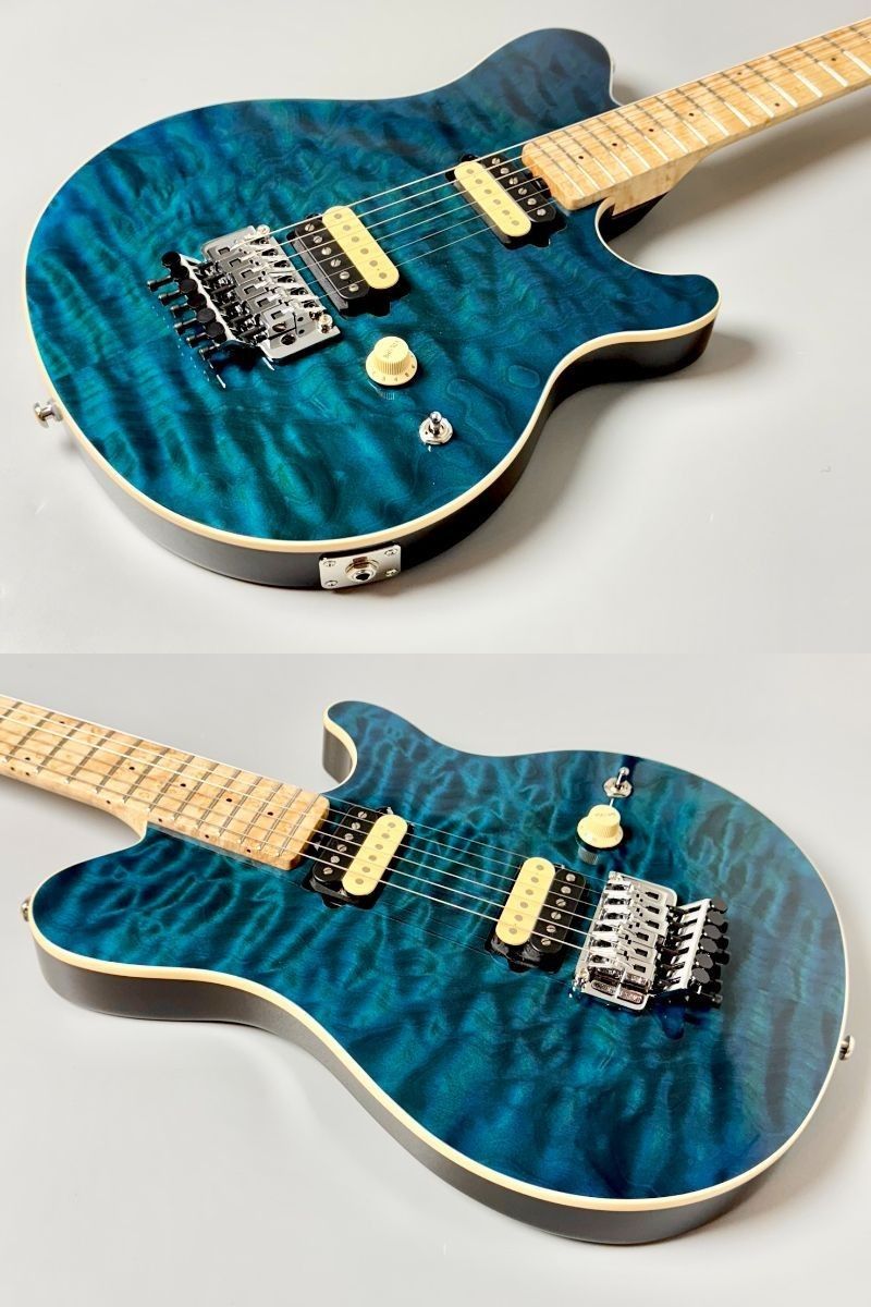 made in USA ハーモニー　オール単板　12弦ギター　ジャンク Axis KID Limited Edition Trans Blue Quilt Top MH Brown Back