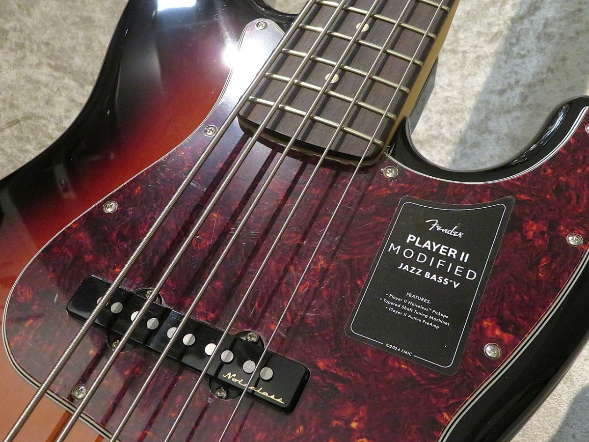 Player II Modified Active Jazz Bass V -3 Tone Sunburst
