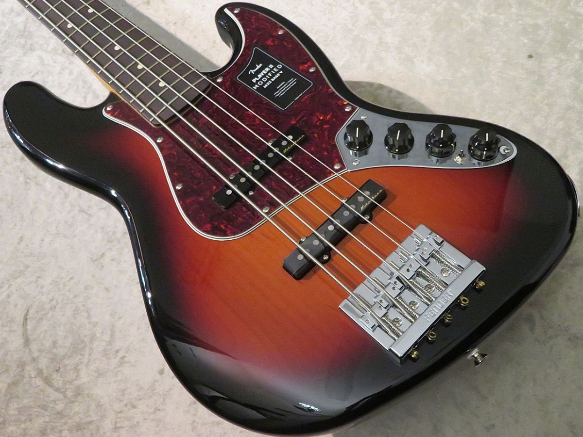 Player II Modified Active Jazz Bass V -3 Tone Sunburst