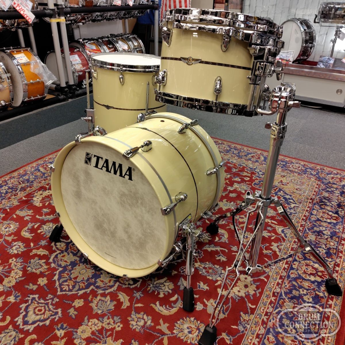STAR MAPLE 3pcs Jazz Kit-Antique White- w/ Single Tom Stand