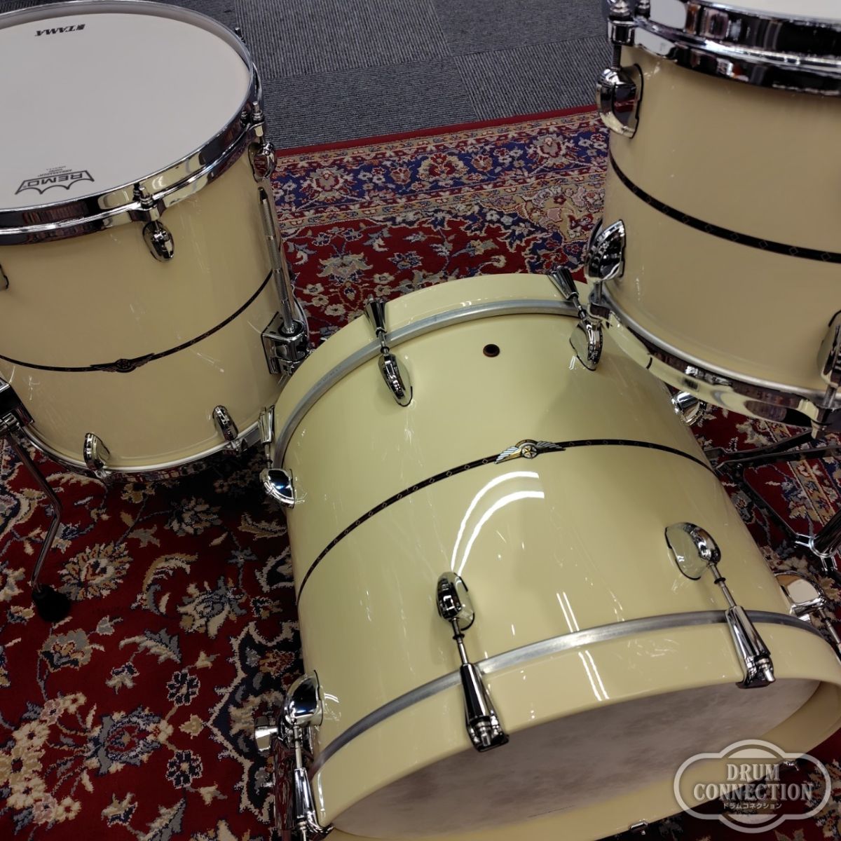 STAR MAPLE 3pcs Jazz Kit-Antique White- w/ Single Tom Stand