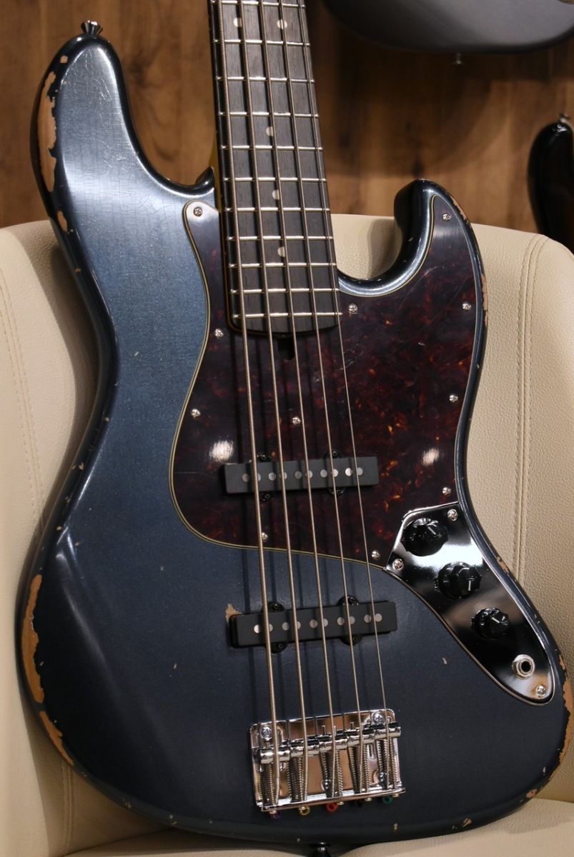 VINTAGEベースギター JB-5, Modern Vintage -Deep Lake Placid Blue- Aged #080144【4.5kg
