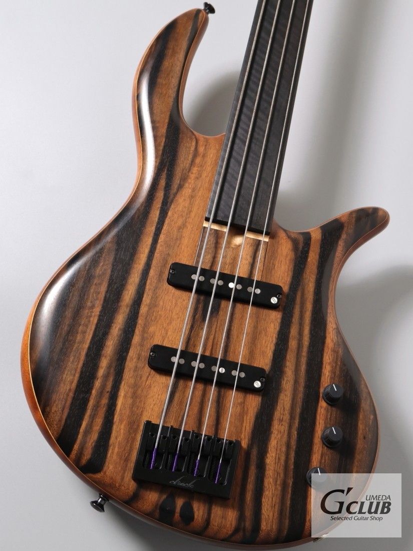 Gold Series E-volution 4st Fretless -Striped Ebony- | 【クロサワ