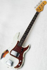 1960 Precision Bass Heavy Relic Olympic White on 3 Color Sunburst
