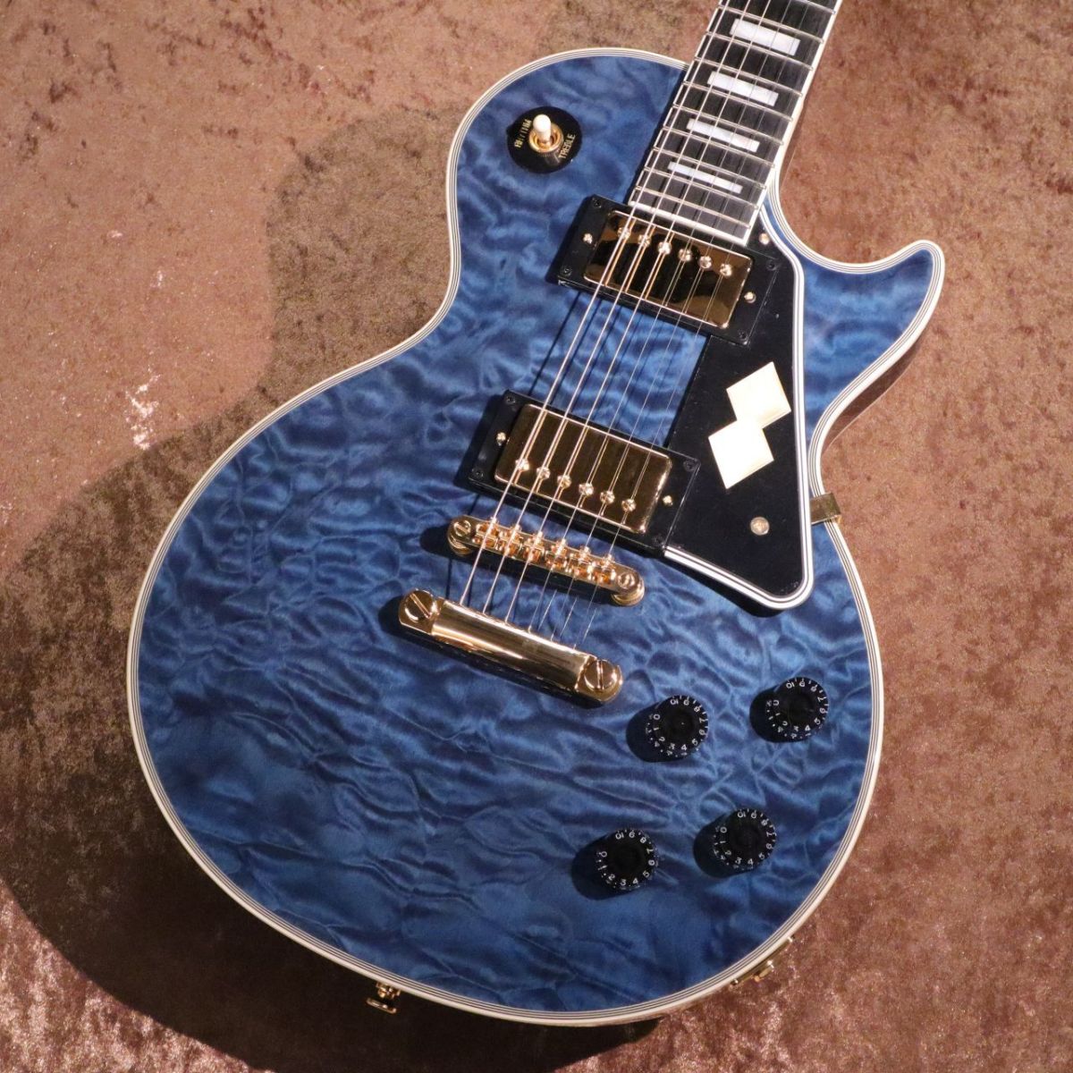 Inspired by Gibson Custom】Les Paul Custom Quilt Viper Blue s/n