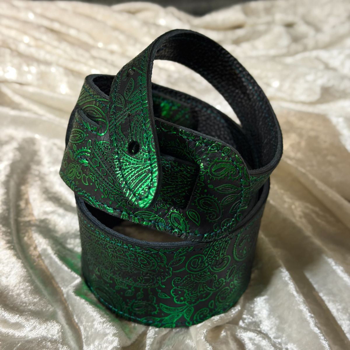 G-Premium Green Paisley【ギラギラエメラルドグリーン】【革職人