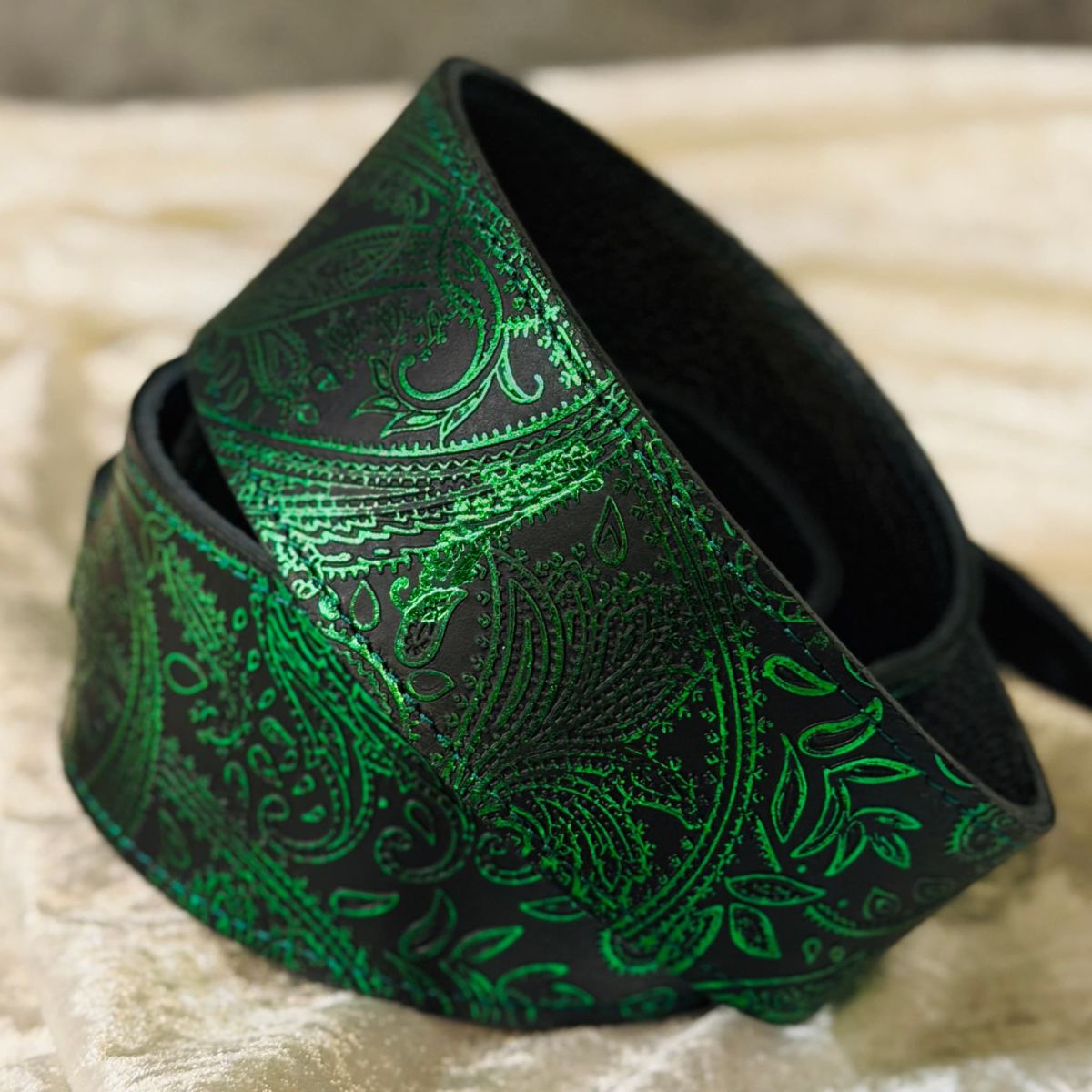 G-Premium Green Paisley【ギラギラエメラルドグリーン】【革職人