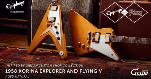 Epiphone×Gibson Customshop、1958 Explorer と 1958 Flying V をベースとした復刻モデルが限定数量でリリース！！ | 1958 Korina Explorer &  Flying V Aged Natural